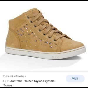 UGG Suede tan high tops Swarovski crystals sz 7